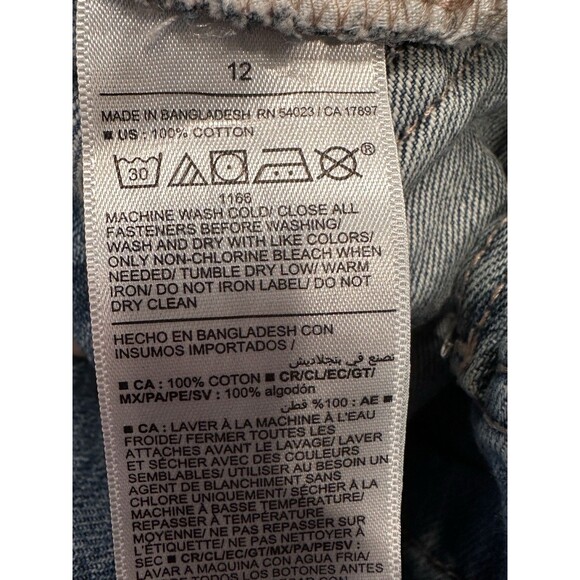 Old Navy Girls Size 12 built in tough High Rise Baggy Wide Leg Cargo Jeans wide - Picture 11 of 12